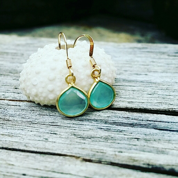 ocean drift jewelry hawaii Jewelry - 14kt GF Seafoam chalcedony briolette teardrops